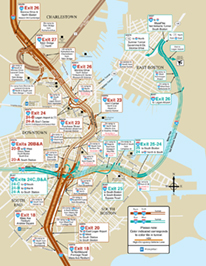 Map of new Central Artery Project exits